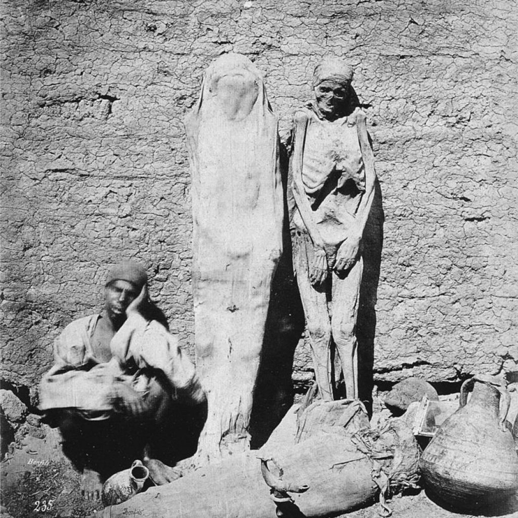 Egyptian man selling mummies